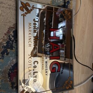 Vintage Haig Blended Scotch Whiskey Bar Mirror Sign Man Cave!